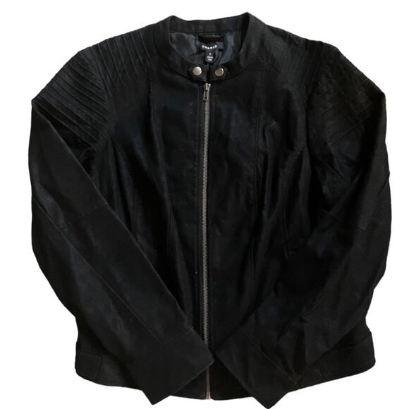 New TORRID Black Coated Biker Moto Jacket Size 2 - Picture 5 of 6